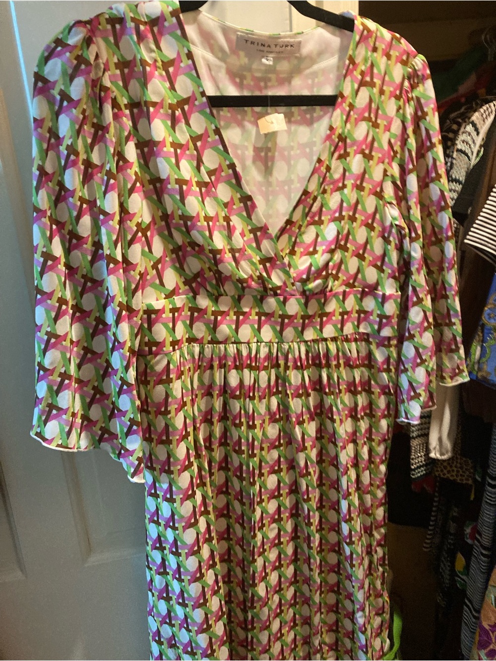 Long Sleeve Geometric Dress